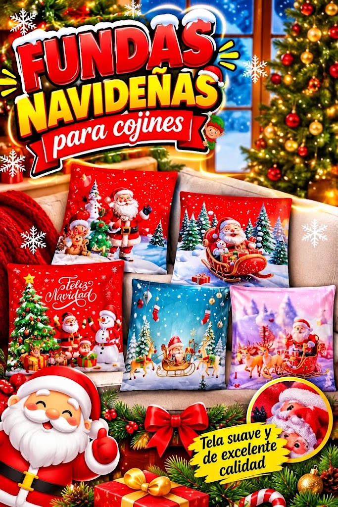 🎄✨ FUNDA PARA COJÍN NAVIDEÑA ✨🎄
